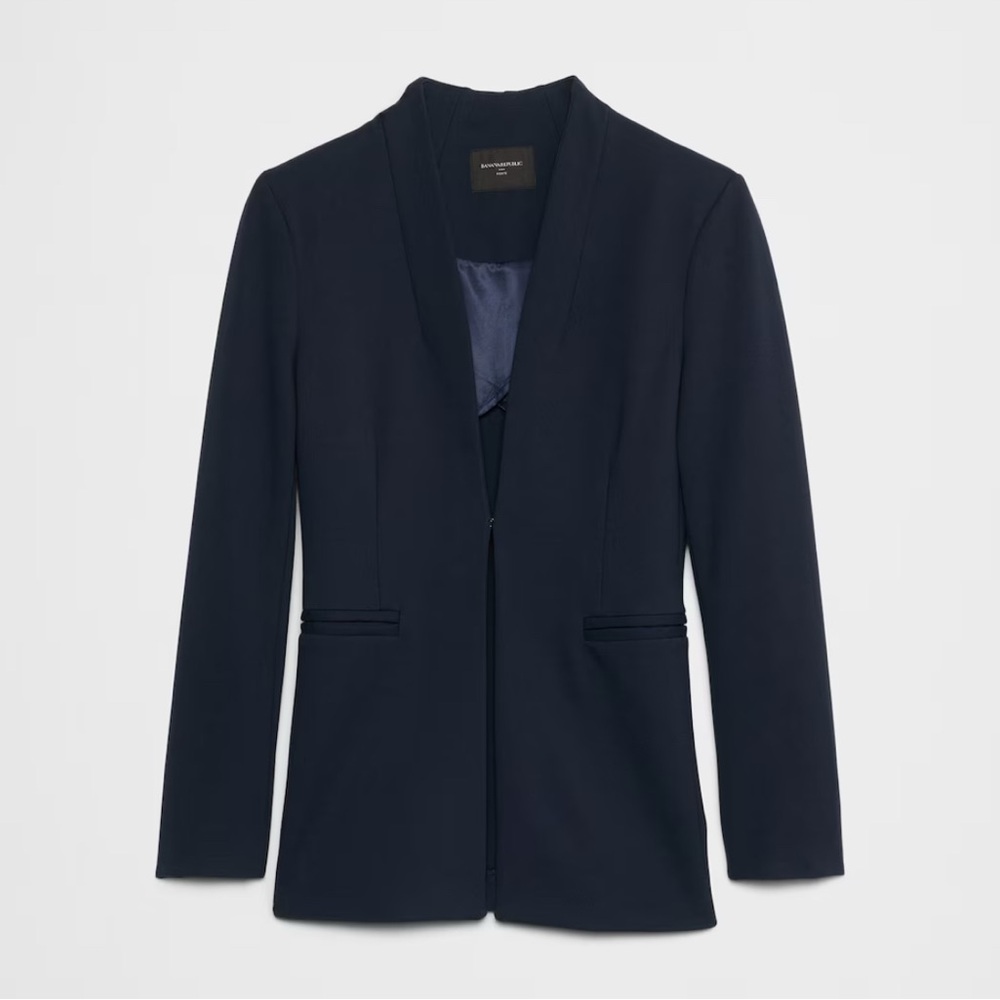 Navy Ponte Collarless Balzer